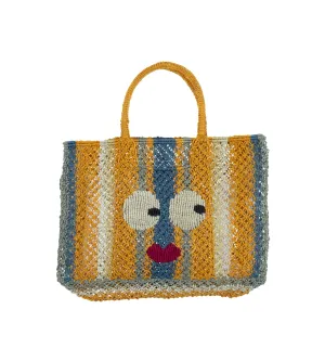 Florence Big Eyes Stripe Jute Tote