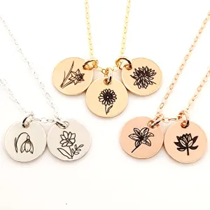 Flower Necklace - Floral Pendant Necklace - CG478N3-8. Starts at