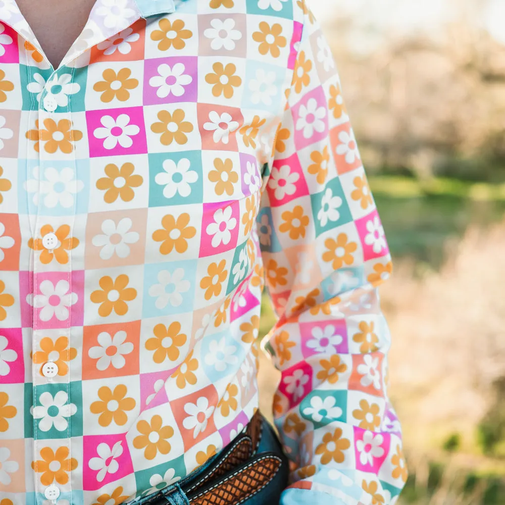 Flower Power Button Down