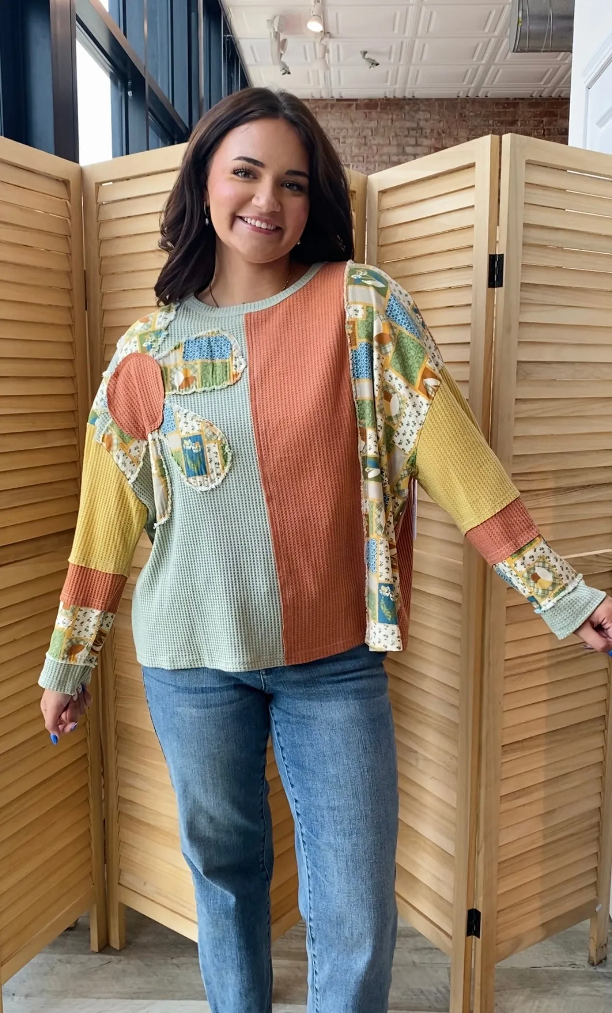 Flower Power Thermal Top | Sage