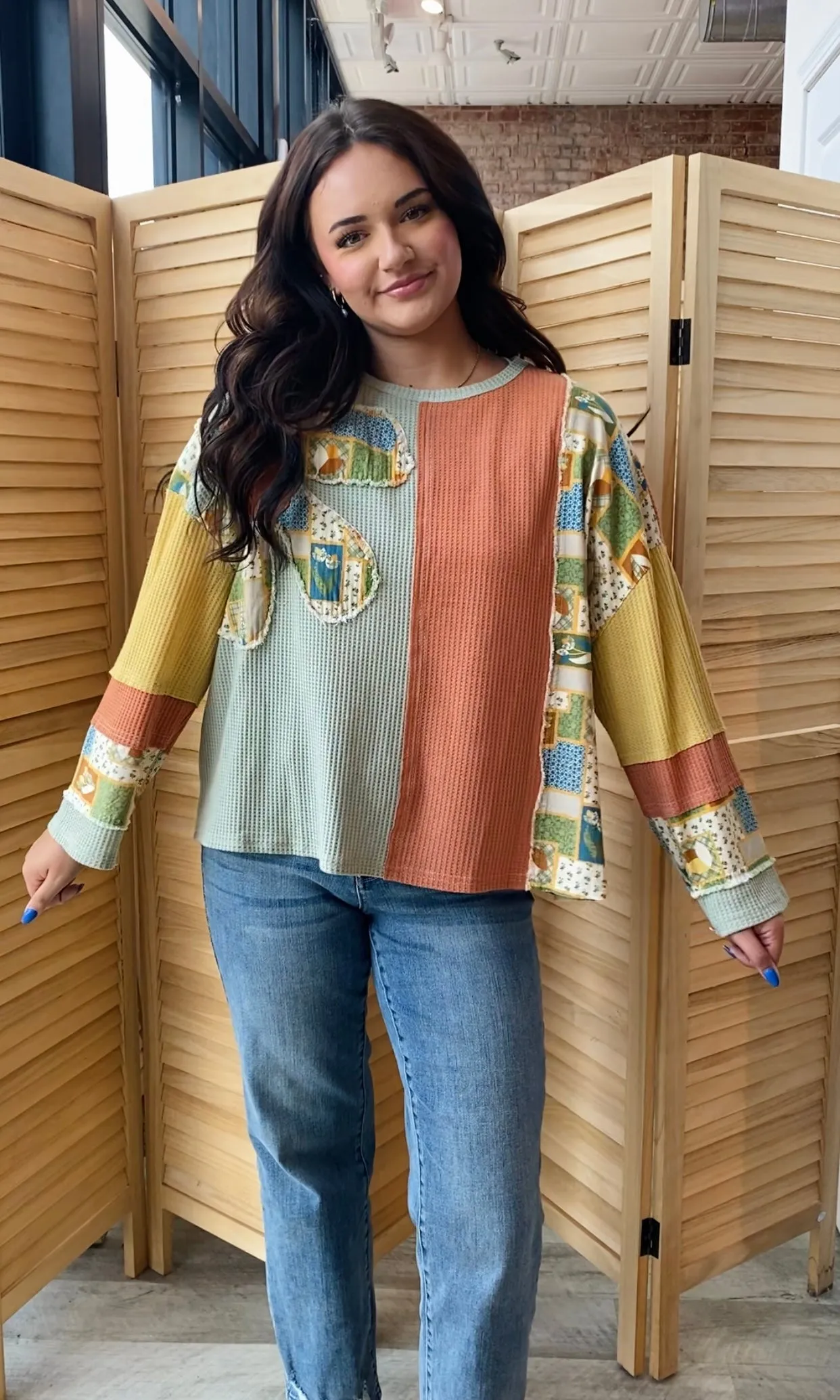 Flower Power Thermal Top | Sage