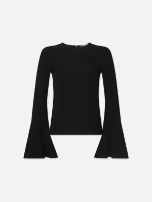 Flutter Sleeve Blouse - Black