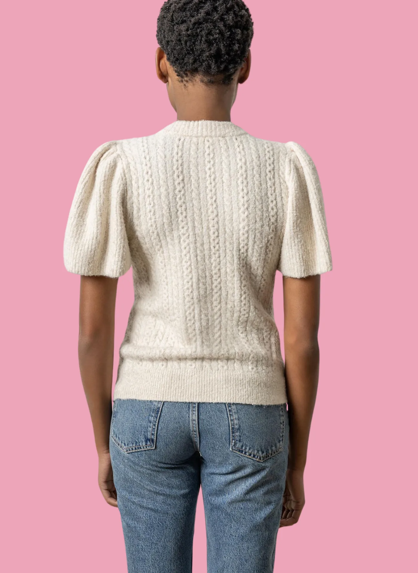 Flutter Sleeve Textured Sweater