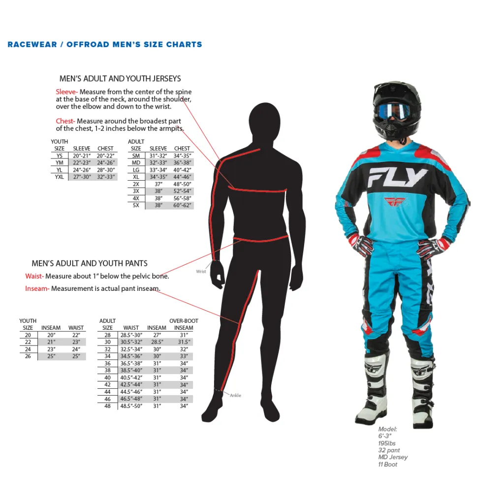 Fly Racing 2025 Lite Racewear B/R/G Jersey/Pant Kit