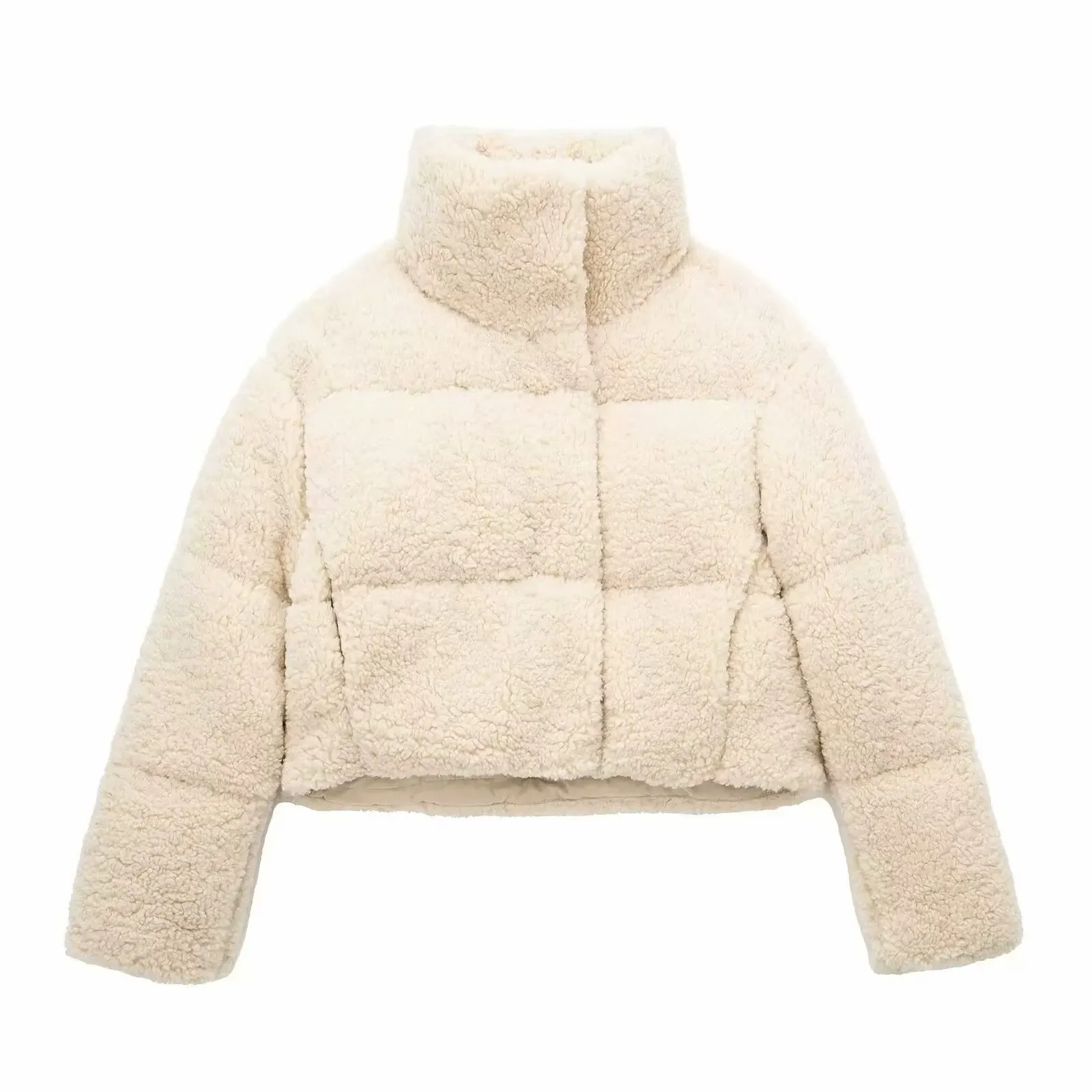 Flytonnshop winter outfits men Women's Winter Artificial Lamb Wool Thickened Fleece Cotton-Padded Jacket Warm Short Coat