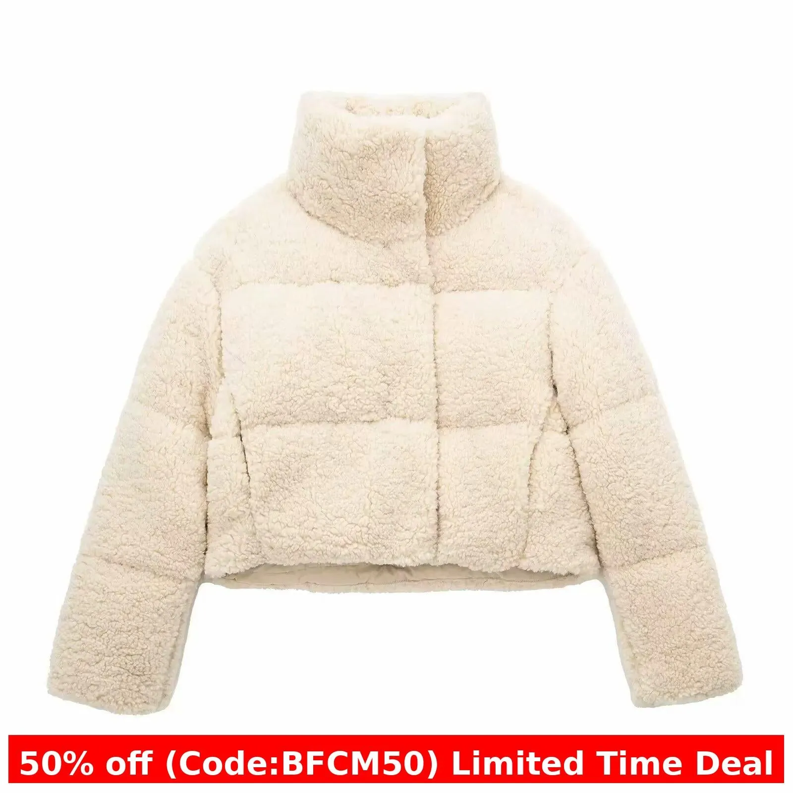 Flytonnshop winter outfits men Women's Winter Artificial Lamb Wool Thickened Fleece Cotton-Padded Jacket Warm Short Coat
