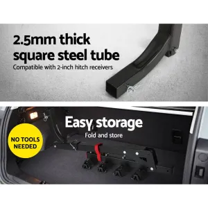 Foldable 4-Bike Car Rack, 2" Hitch, Steel - Giantz
