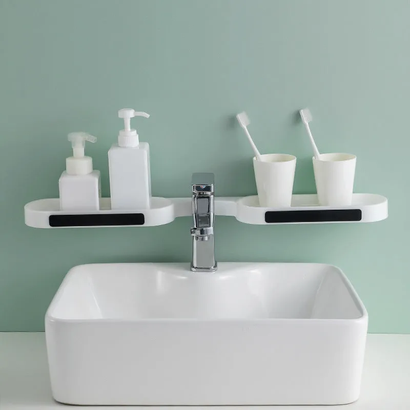 Foldable Bathroom Organizer - Rotating Storage - Grey/Black