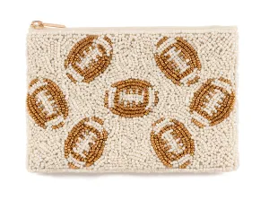 Footballs Beaded Zip Pouch Iv