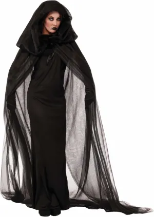 Forum Novelties Adult Black Haunted Cape and Dress Costume