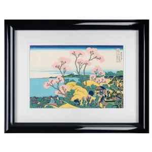 Framed Mount Fuji from Shinagawa Woodblock Print
