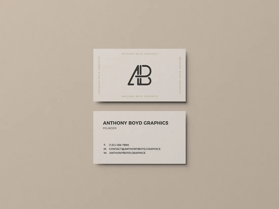 Free Creamy Business Card PSD Mockup