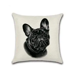 French Bulldog Portrait Throw Cushion