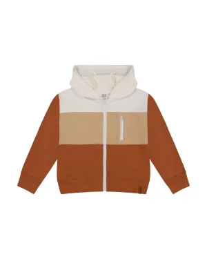 French Terry Hooded Cardigan Spicy Brown