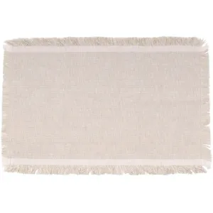 Fringe Placemat Tan, 13in x 19in