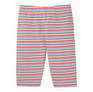 Frugi Laurie Rib Shorts - Rainbow Rib Stripe