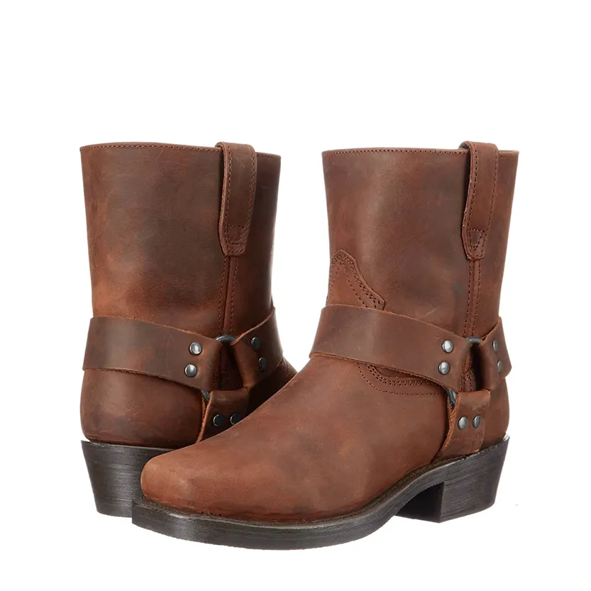 Funki Buys | Boots | Men's Vintage Tan Cowboy Biker Boots