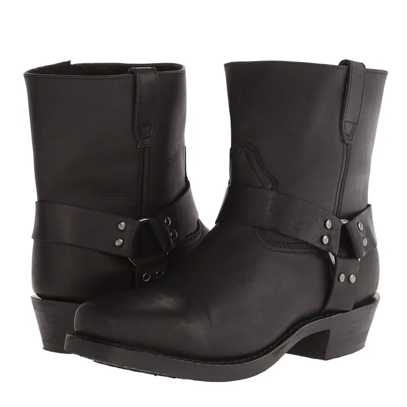 Funki Buys | Boots | Men's Vintage Tan Cowboy Biker Boots