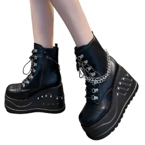 Funki Buys | Boots | Women's Gothic Punk Platform Ankle Boots