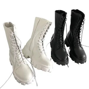 Funki Buys | Boots | Women's Lace-up Chunky Combat Boots
