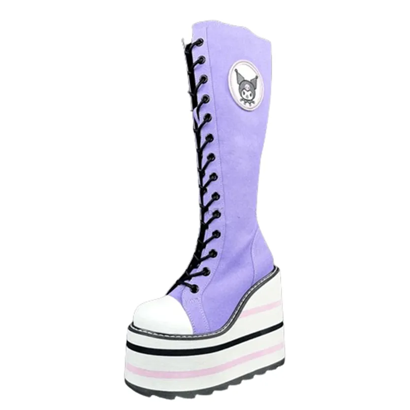 Funki Buys | Boots | Women's Platform Canvas Wedge Sneakers