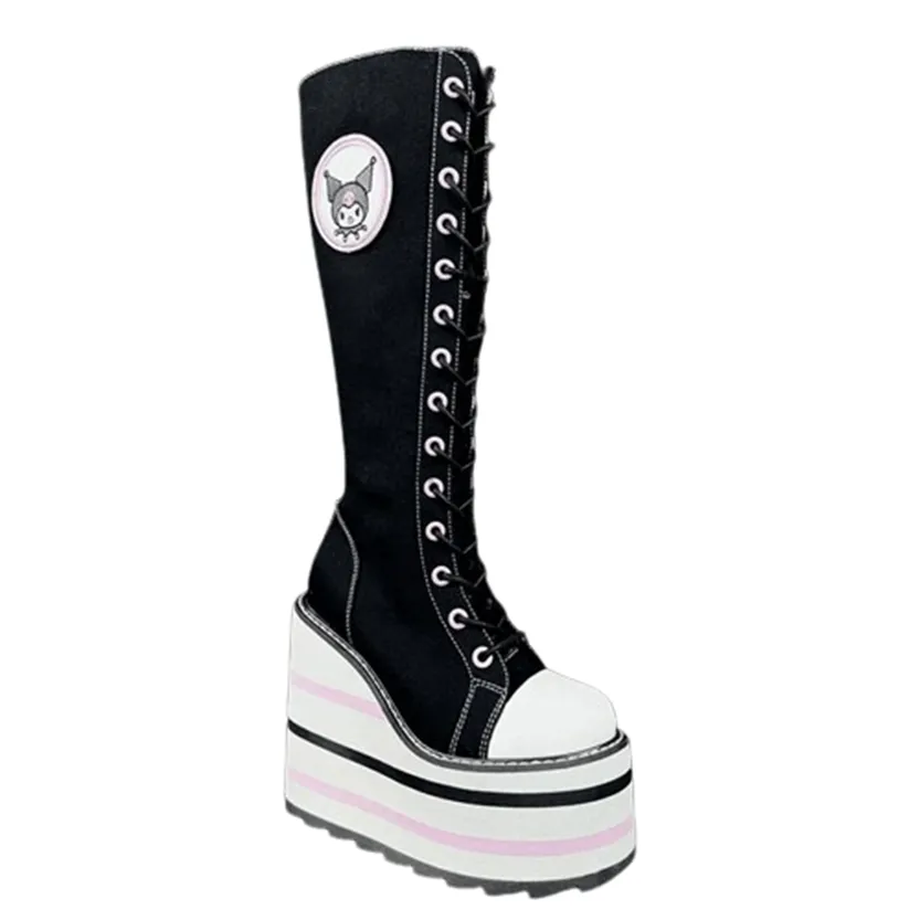 Funki Buys | Boots | Women's Platform Canvas Wedge Sneakers