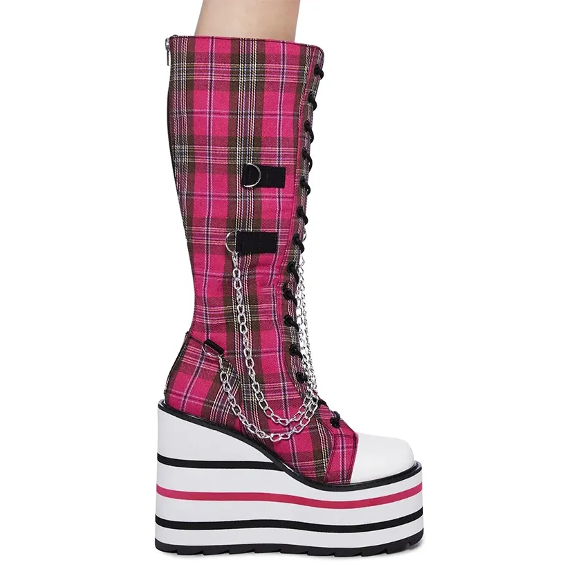 Funki Buys | Boots | Women's Platform Canvas Wedge Sneakers
