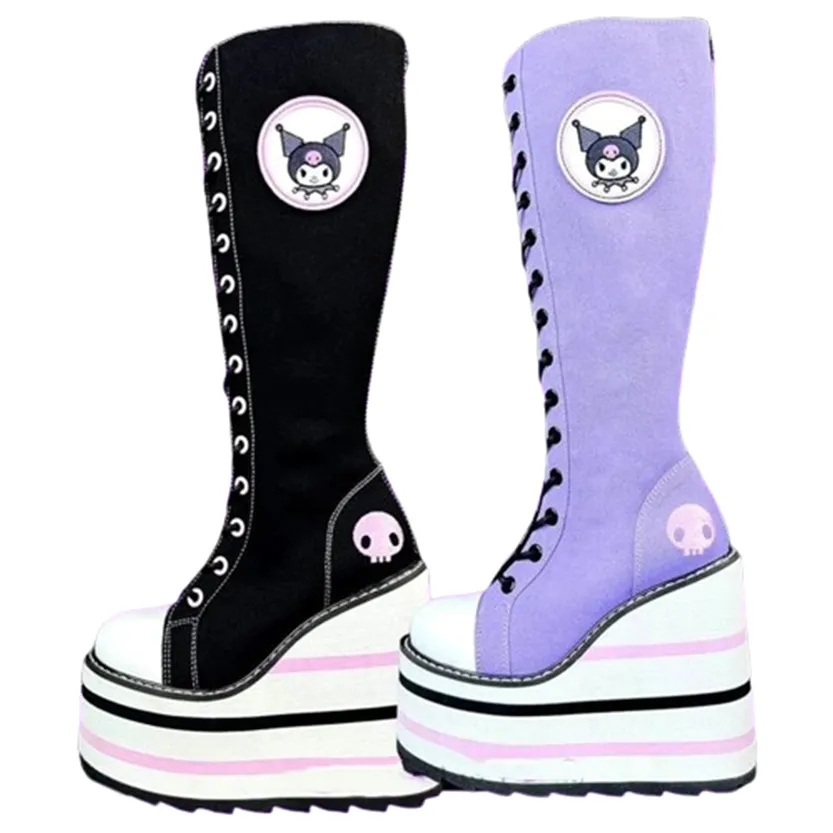 Funki Buys | Boots | Women's Platform Canvas Wedge Sneakers