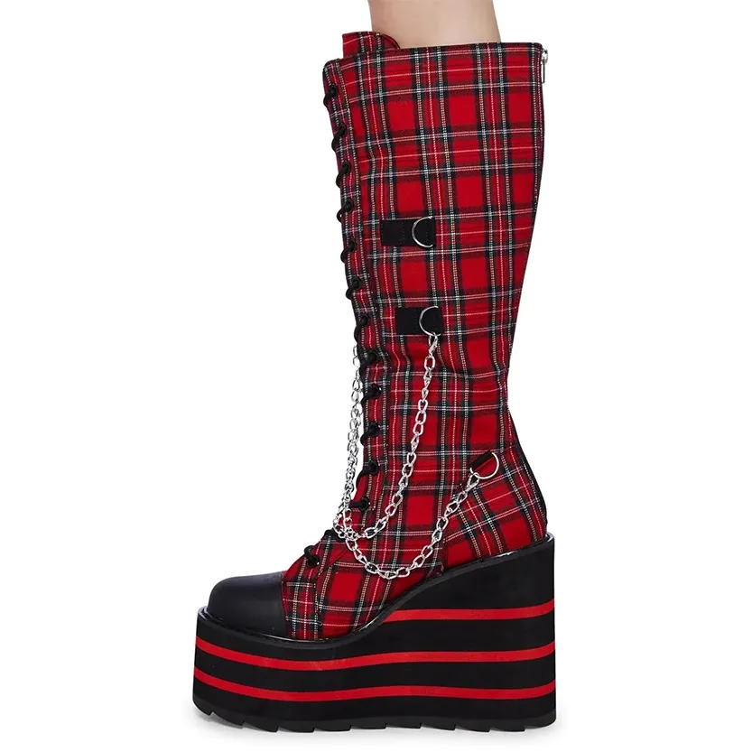 Funki Buys | Boots | Women's Platform Canvas Wedge Sneakers