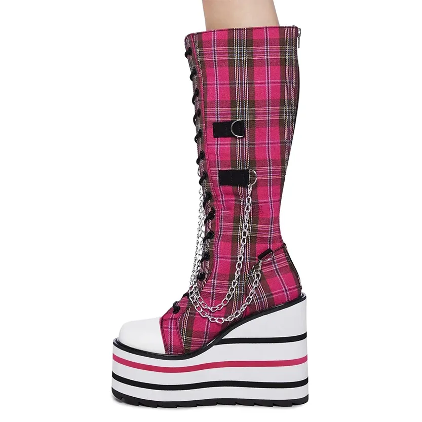 Funki Buys | Boots | Women's Platform Canvas Wedge Sneakers