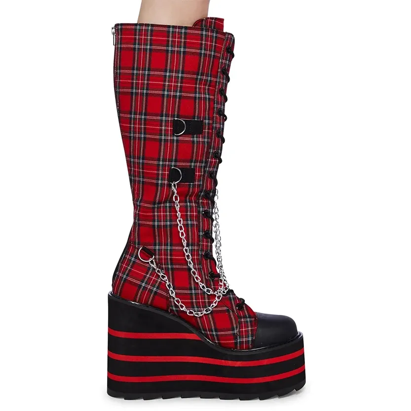 Funki Buys | Boots | Women's Platform Canvas Wedge Sneakers