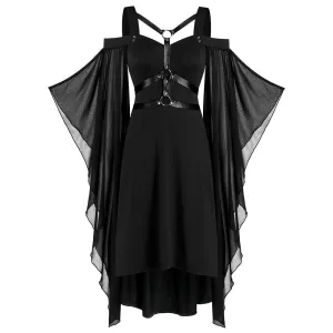 Funki Buys | Dresses | Women's Gothic Leather Strap Dress