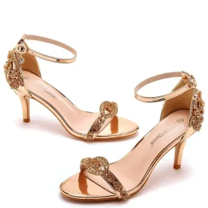 Funki Buys | Shoes | Women's Bridal Beaded Low Heel Sandals