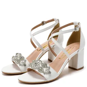 Funki Buys | Shoes | Women's Cross Strap Block Heel Sandals