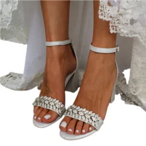 Funki Buys | Shoes | Women's Crystal Trim Wedding Sandals
