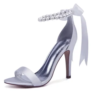 Funki Buys | Shoes | Women's High Heel Satin Wedding Sandals