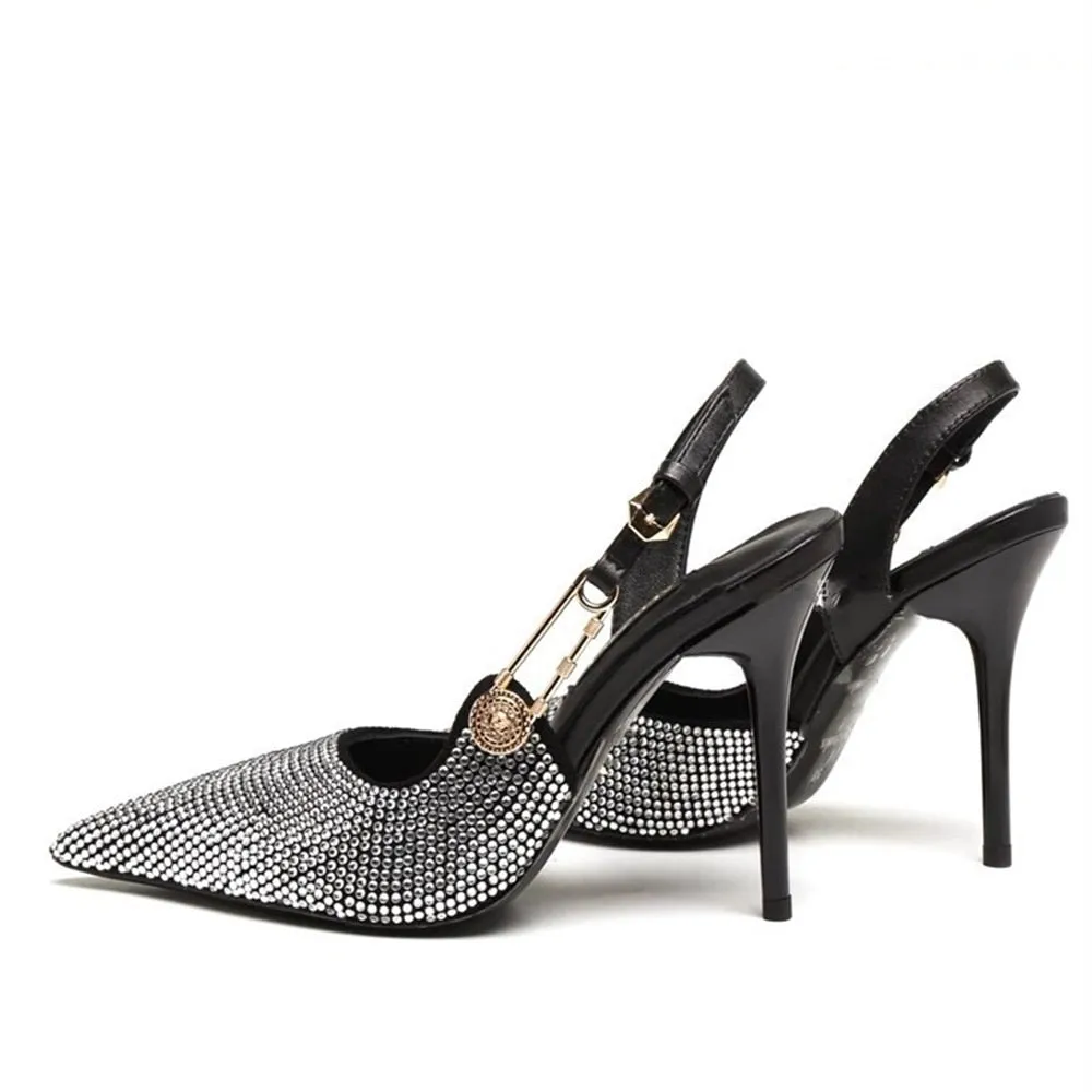 Funki Buys | Shoes | Women's Metallic Beaded High Slingbacks