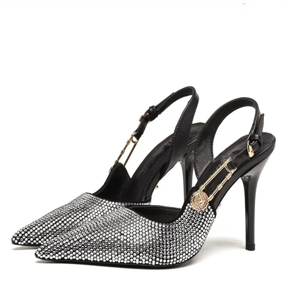 Funki Buys | Shoes | Women's Metallic Beaded High Slingbacks