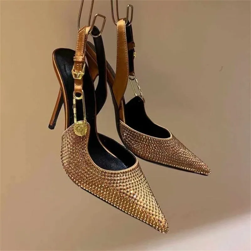 Funki Buys | Shoes | Women's Metallic Beaded High Slingbacks
