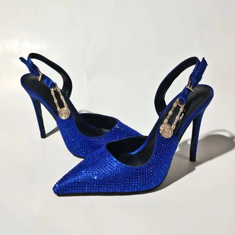 Funki Buys | Shoes | Women's Metallic Beaded High Slingbacks