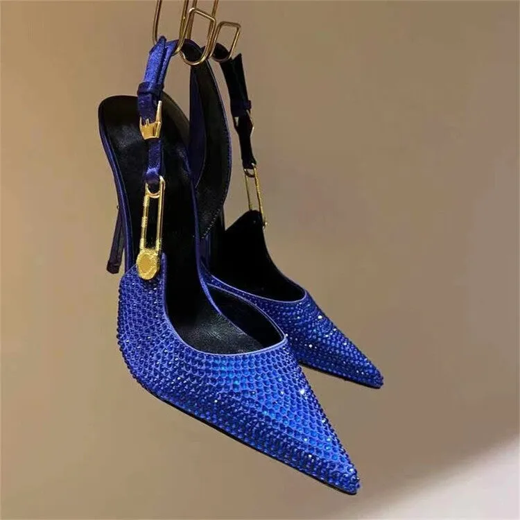 Funki Buys | Shoes | Women's Metallic Beaded High Slingbacks