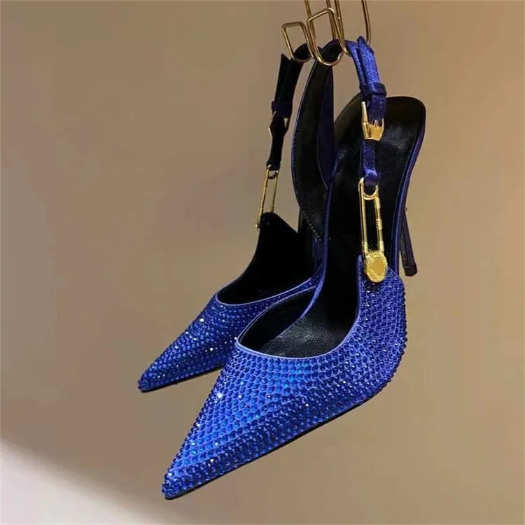 Funki Buys | Shoes | Women's Metallic Beaded High Slingbacks
