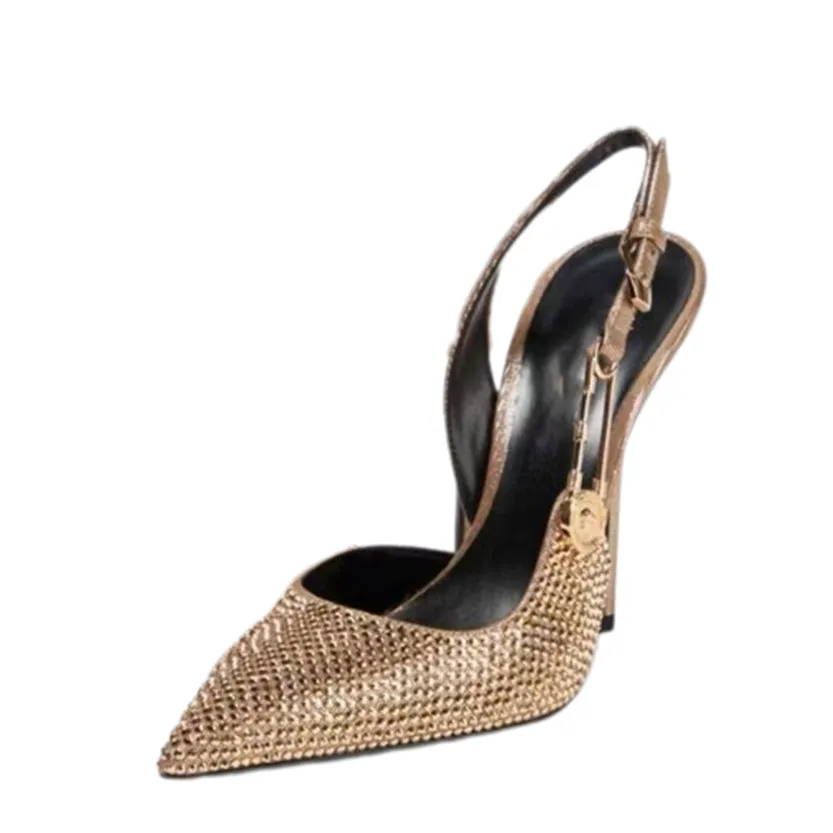 Funki Buys | Shoes | Women's Metallic Beaded High Slingbacks