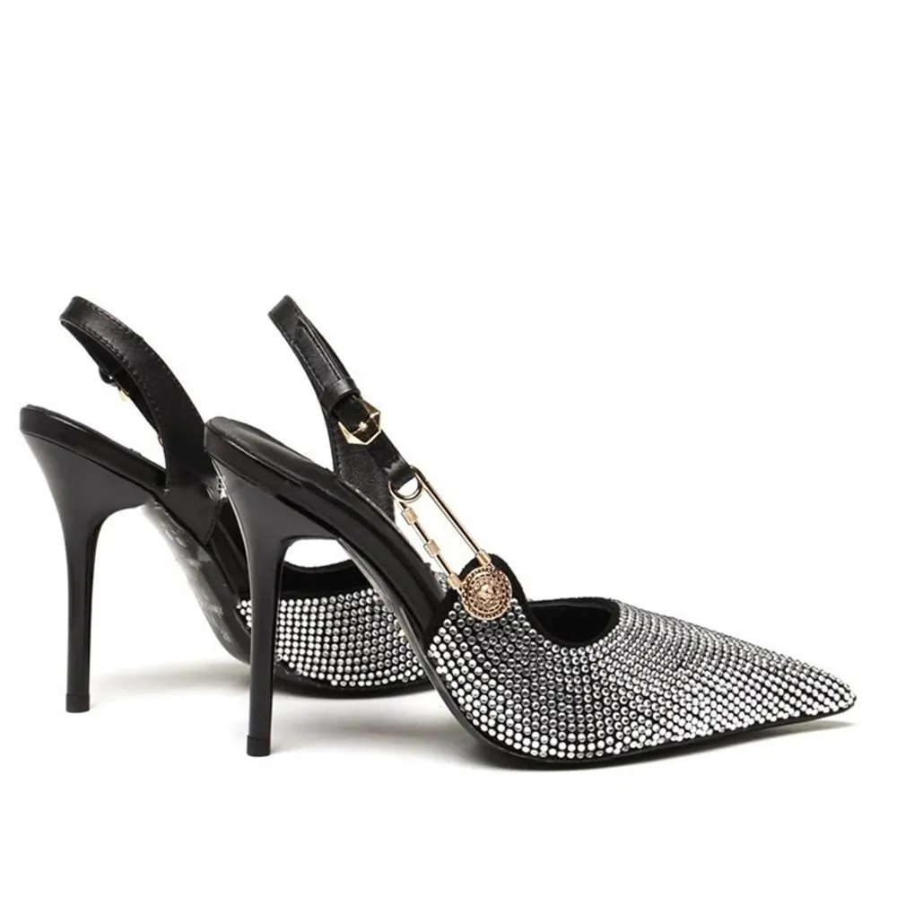 Funki Buys | Shoes | Women's Metallic Beaded High Slingbacks