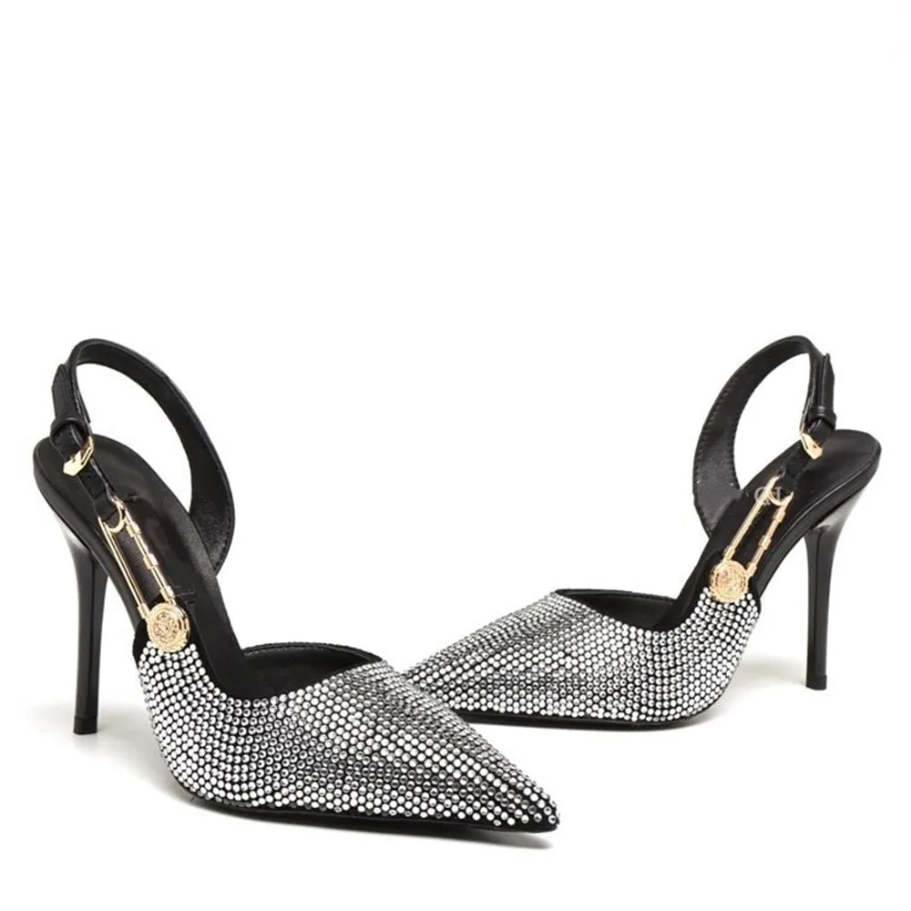 Funki Buys | Shoes | Women's Metallic Beaded High Slingbacks