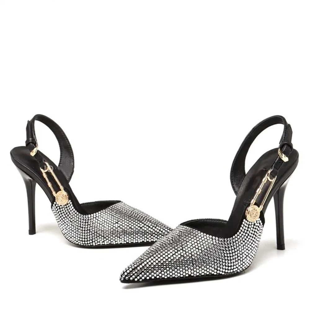 Funki Buys | Shoes | Women's Metallic Beaded High Slingbacks
