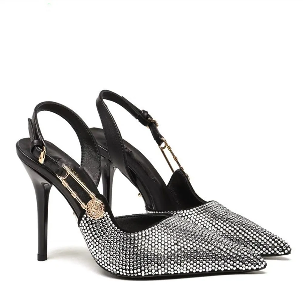 Funki Buys | Shoes | Women's Metallic Beaded High Slingbacks