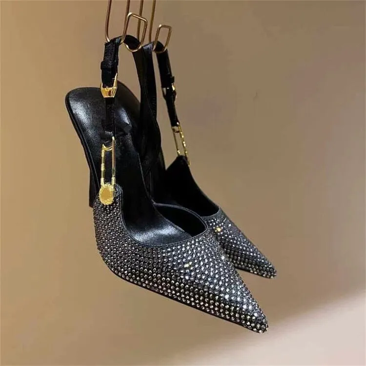 Funki Buys | Shoes | Women's Metallic Beaded High Slingbacks