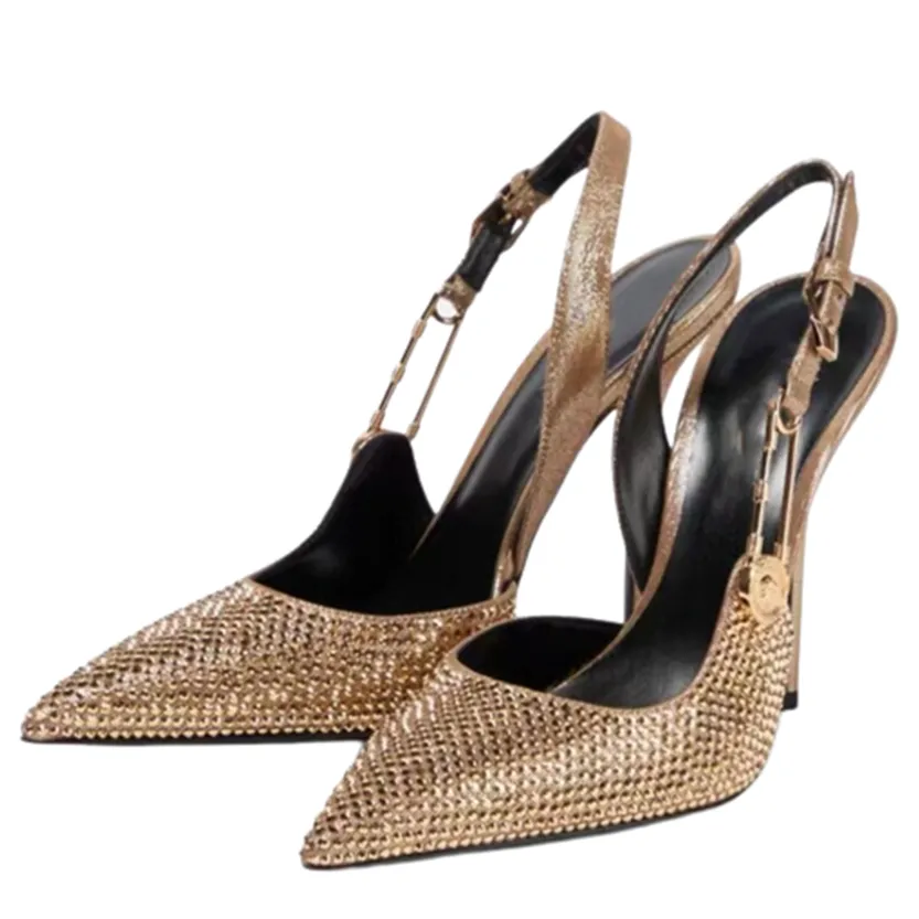 Funki Buys | Shoes | Women's Metallic Beaded High Slingbacks