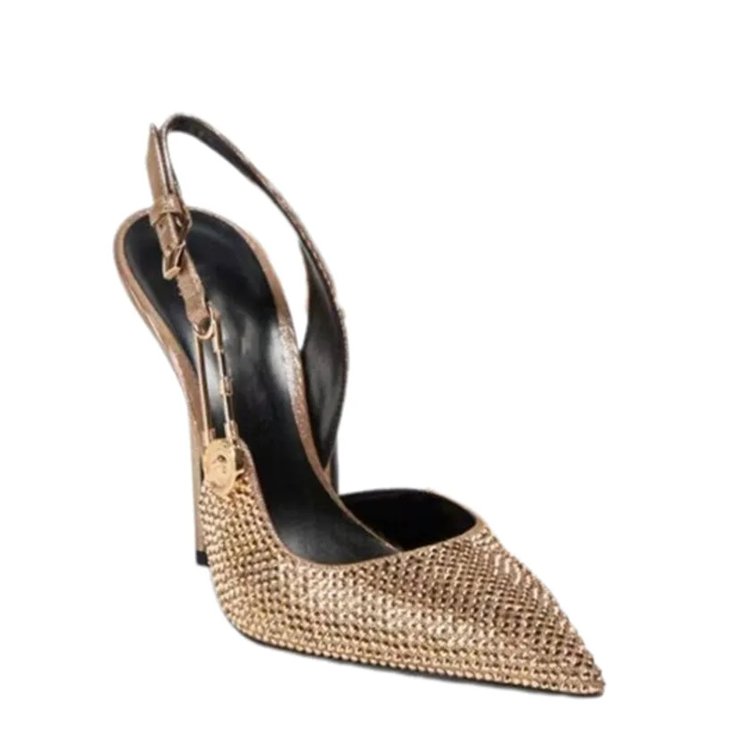 Funki Buys | Shoes | Women's Metallic Beaded High Slingbacks